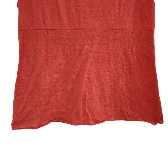 Style & Co Y2k Crinkle Texture Orange Floral Embroidered Fall Blouse Top Size XL - Picture 7 of 10